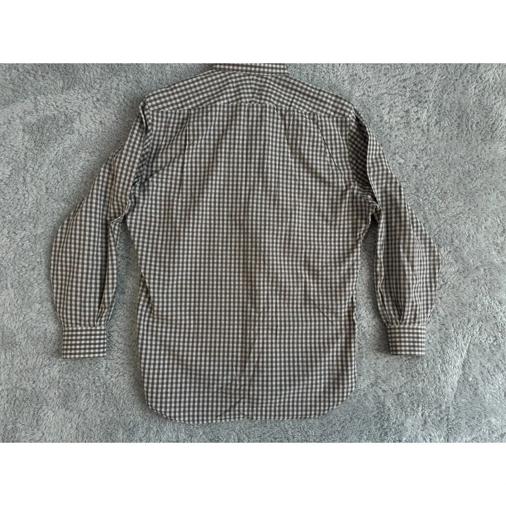 Peter Millar Long‎ Sleeve Button Down Shirt Mens Large Plaid Brown L